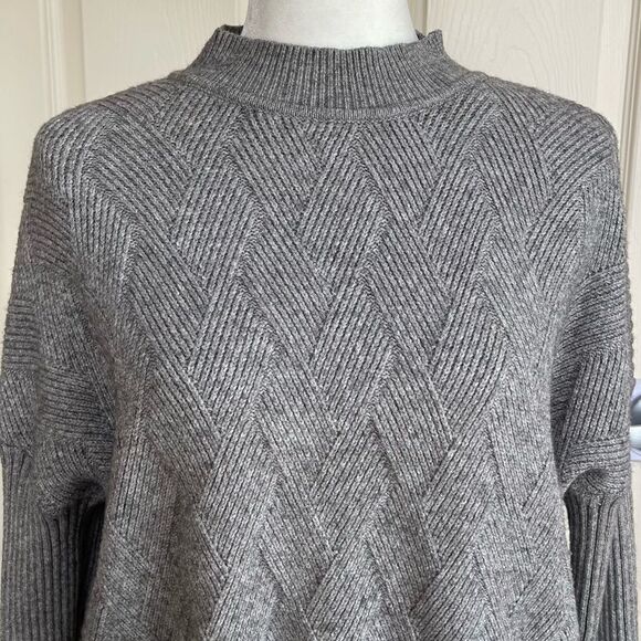 RAYA {Cyrus Knits} Cable Knit Ribbed Mock Neck Sweater - Large - Picture 3 of 9